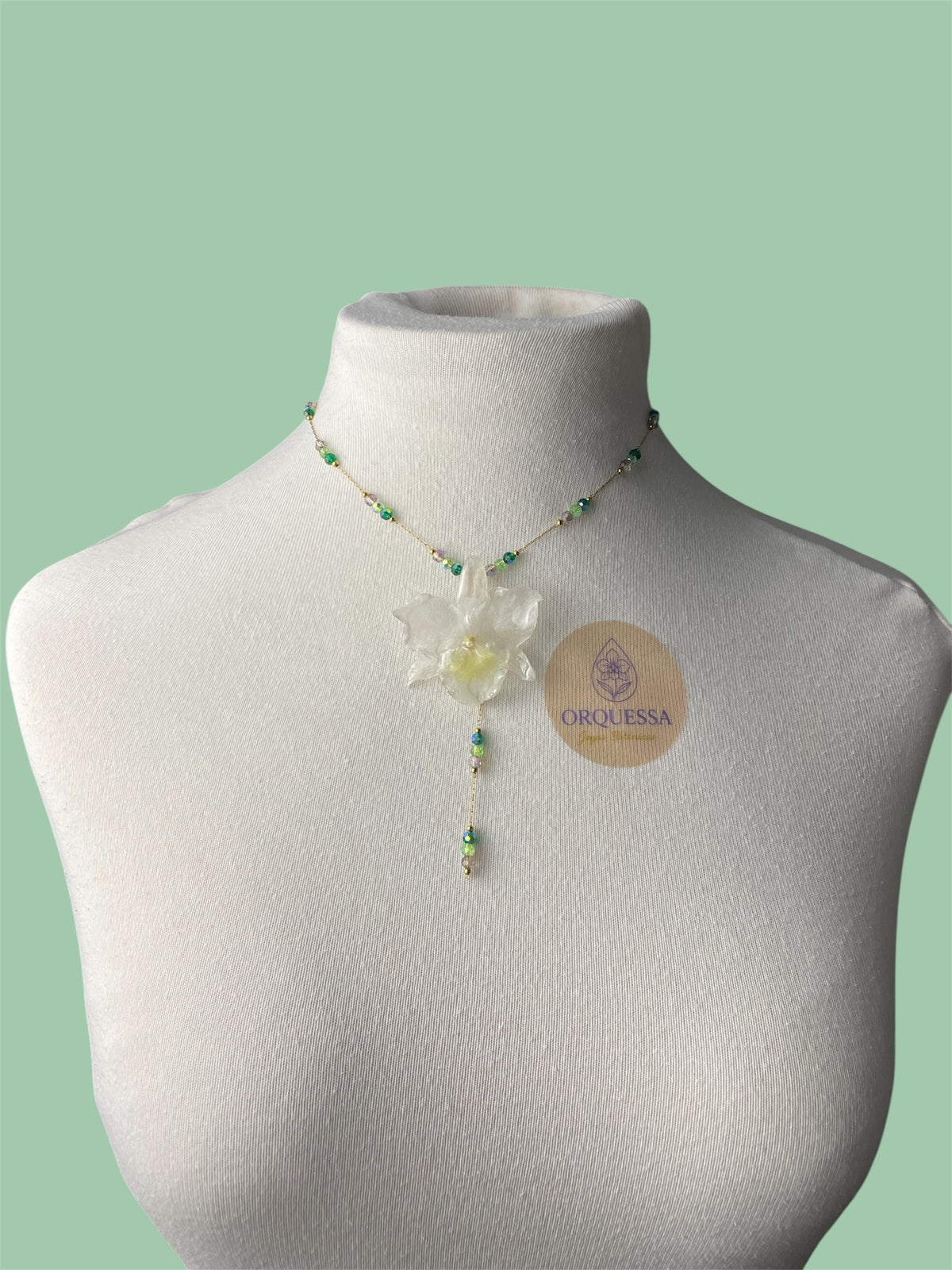 Colgante de orquídea dendrobium efecto cristal