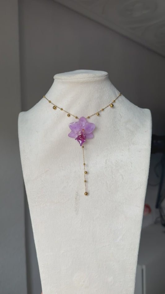 Colgante de Orquídea Mini Phalaenopsis Natural - Tonos Lila